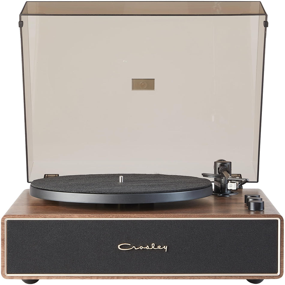 Crosley CR6046A-WAGL Stave 2-Speed Bluetooth Record Player Turntable with Built-in Speakers Walnut