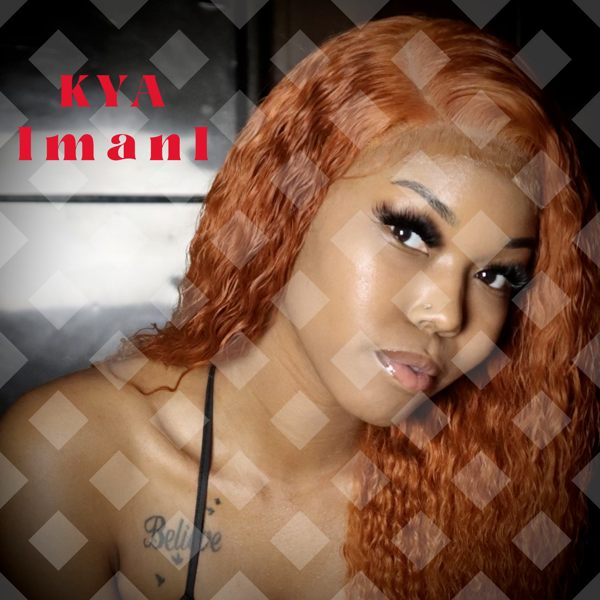 Album cover for “Believe” by Kya Imani — produced by DBeatz100, RaBiez & DJ Mil Ticket. Empowering portrait-style design with gold crown, uplifting colors, graffiti “Believe” text, and Explicit Lyrics sticker.