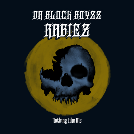 Album cover for “Nothing Like Me” by Da Block Boyzz — produced by RaBiez, written by M. Diaz and Q. Lester. Chicago street-style hip-hop artwork with bold graffiti title and confident visual energy.