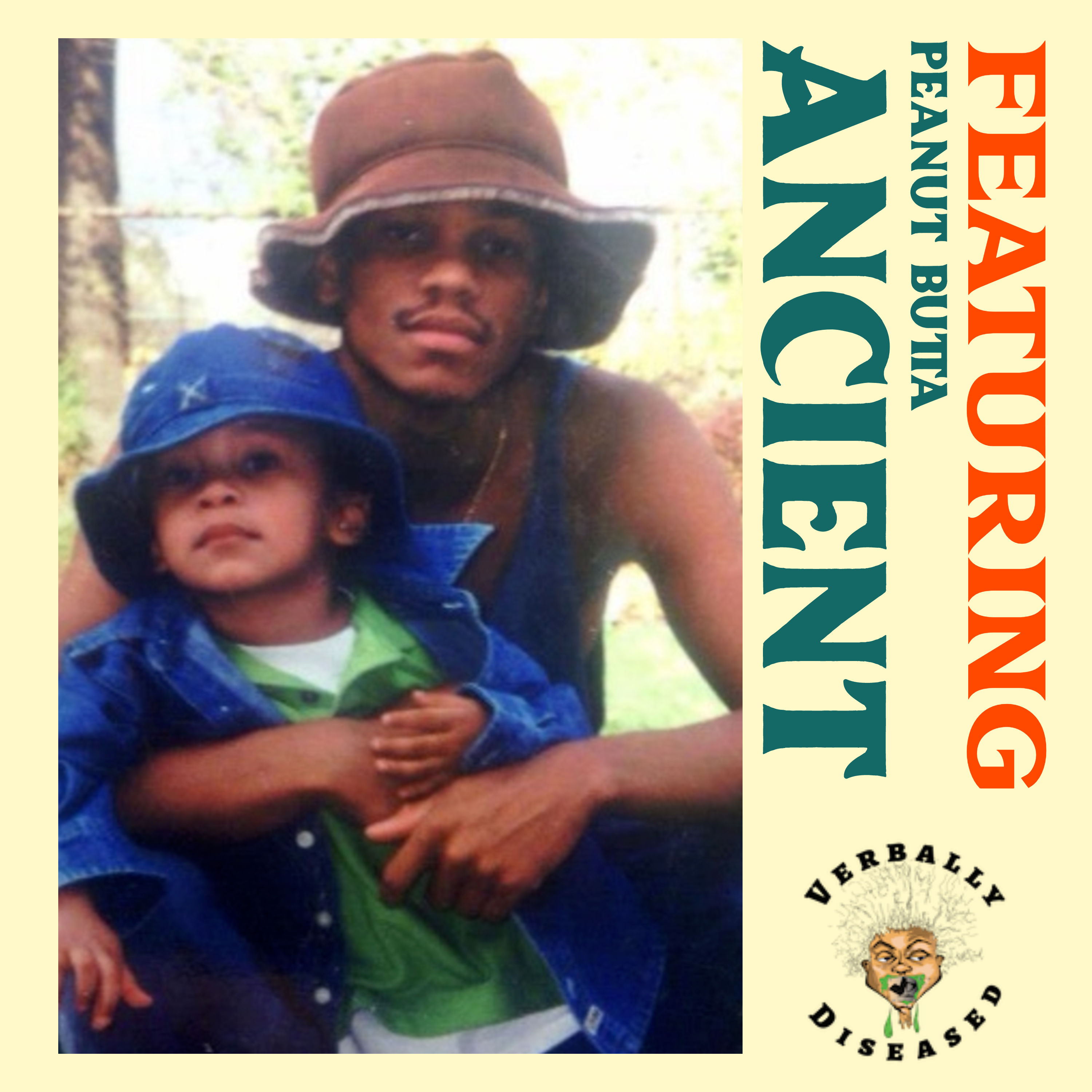 Album cover for “Ancient” by Peanut Butter — produced by Philosophy. Gritty, soulful Chicago hip-hop design with dark urban tones and Verbally Diseased Records branding.