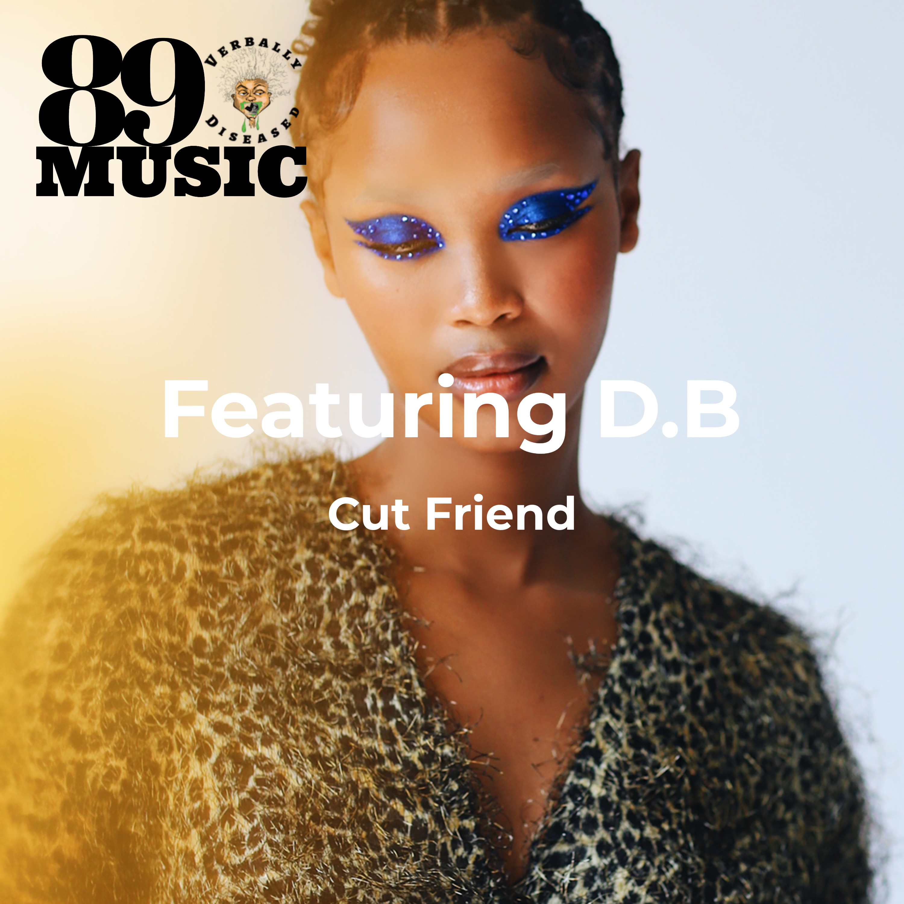 Album cover for “Cut Friend” by D.B — produced by REO. Smooth Chicago hip-hop design with confident street tone, graffiti-style title, and Parental Advisory label.