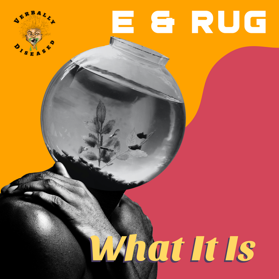 Album cover for “What It Is” by E ft. Rug — produced by RaBiez, written by E. Thomas and Q. Lester. Smooth yet gritty Chicago aesthetic with graffiti text and Explicit Lyrics sticker.