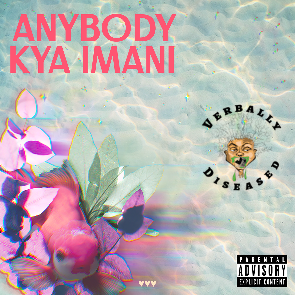Album cover for “Anybody” by Kya Imani — produced by DJ Mil Ticket. Urban Chicago hip-hop design with confident, soulful aesthetic and Verbally Diseased branding.