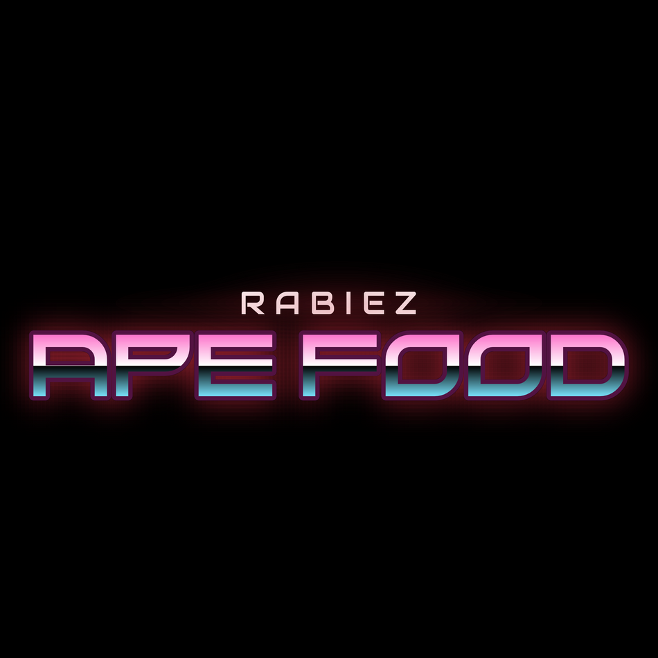 Album cover for “Ape Food” by RaBiez — written and produced by RaBiez. Fierce Chicago hip-hop aesthetic with primal energy, graffiti-style title, and Verbally Diseased Records branding.