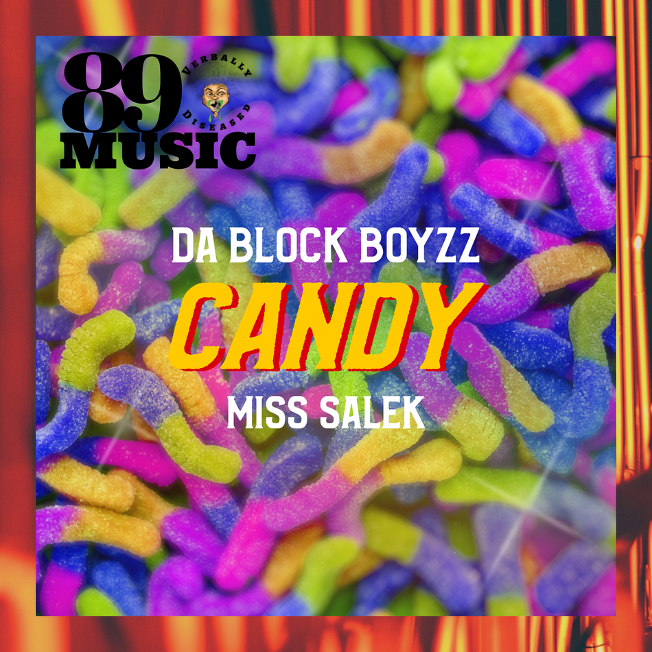Album cover for “Candy” by Da Block Boyzz featuring Salek — produced by DBeatz100. Smooth Chicago hip-hop artwork with colorful street tones, graffiti-style text, and Parental Advisory label.