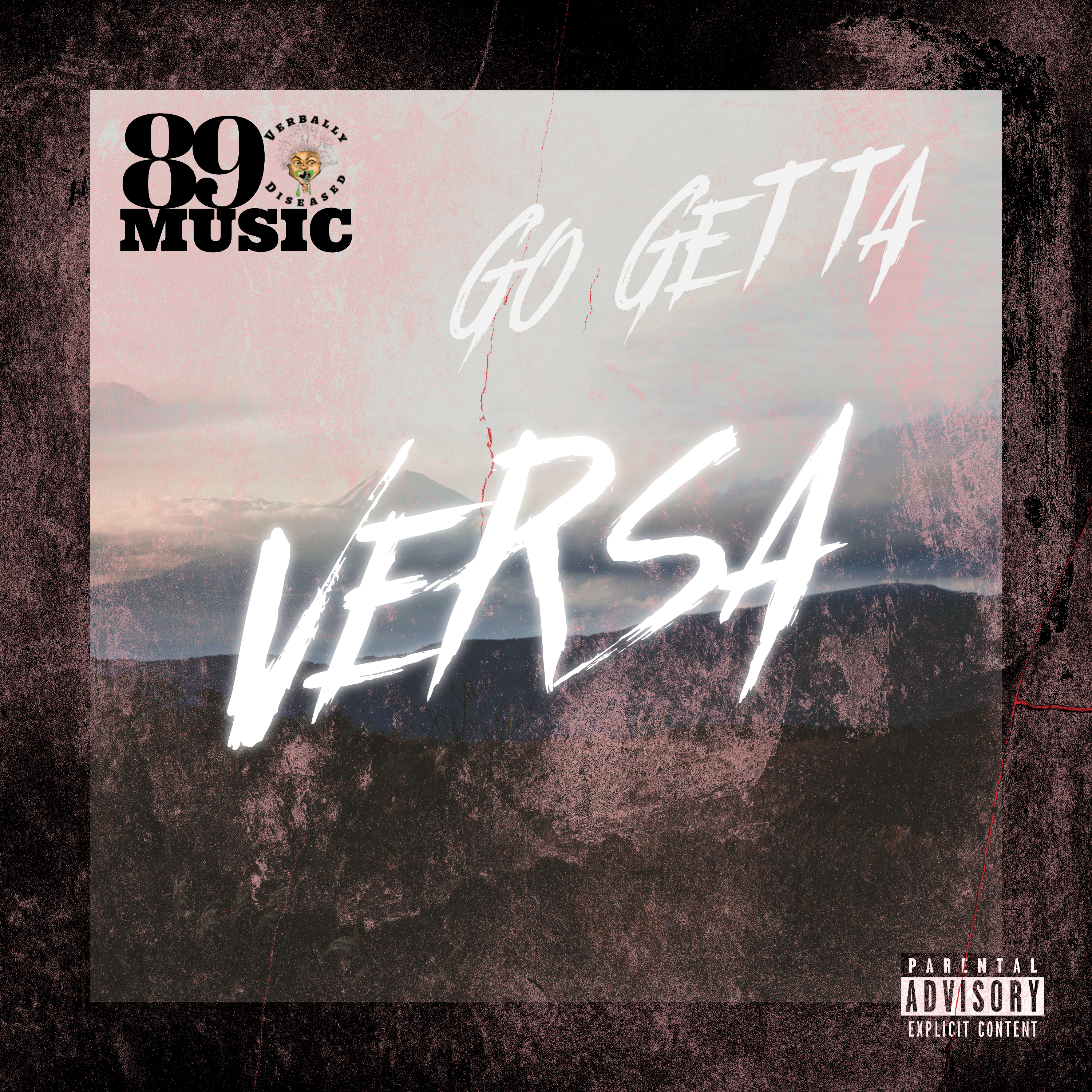 Album cover for “Go Getta” by Versa — produced by Red. High-energy Chicago hip-hop artwork with bold graffiti text, fast-paced street vibe, and Parental Advisory label.