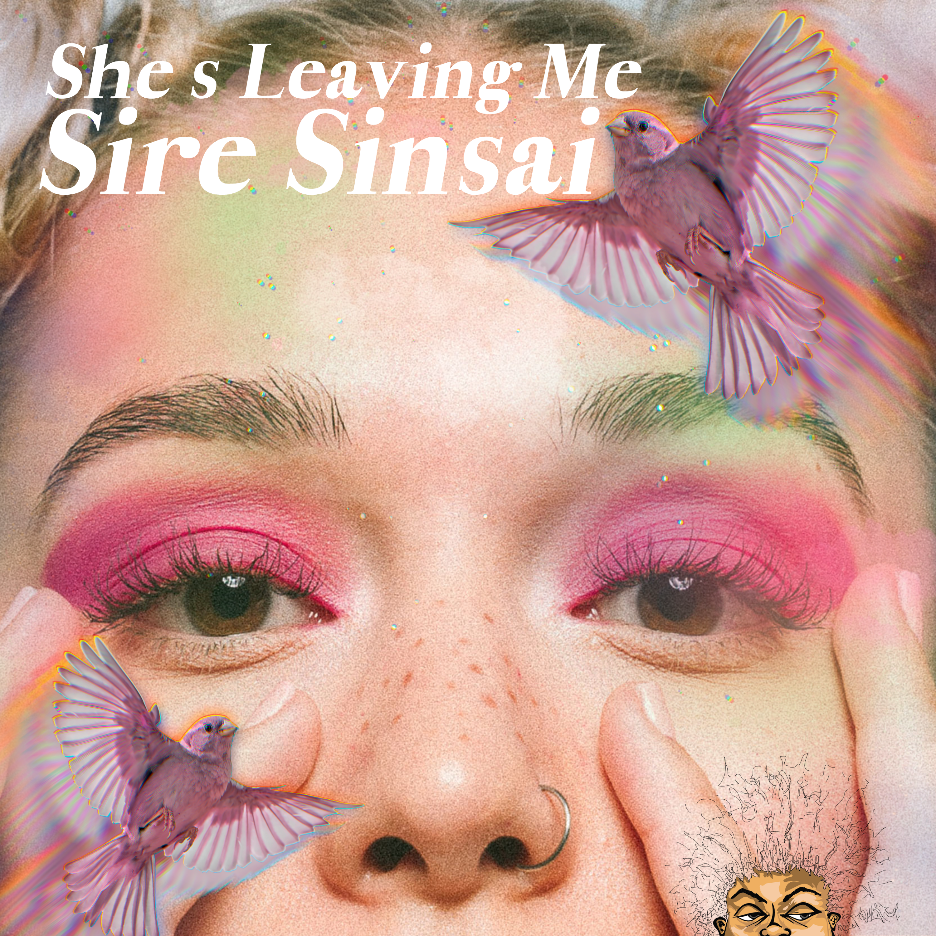 Album cover for “She’s Leaving Me” by Sire Sinsai — produced by DBeatz100, written by P. Diaz. Emotional hip-hop artwork with dim lighting, city reflections, and soulful tones.