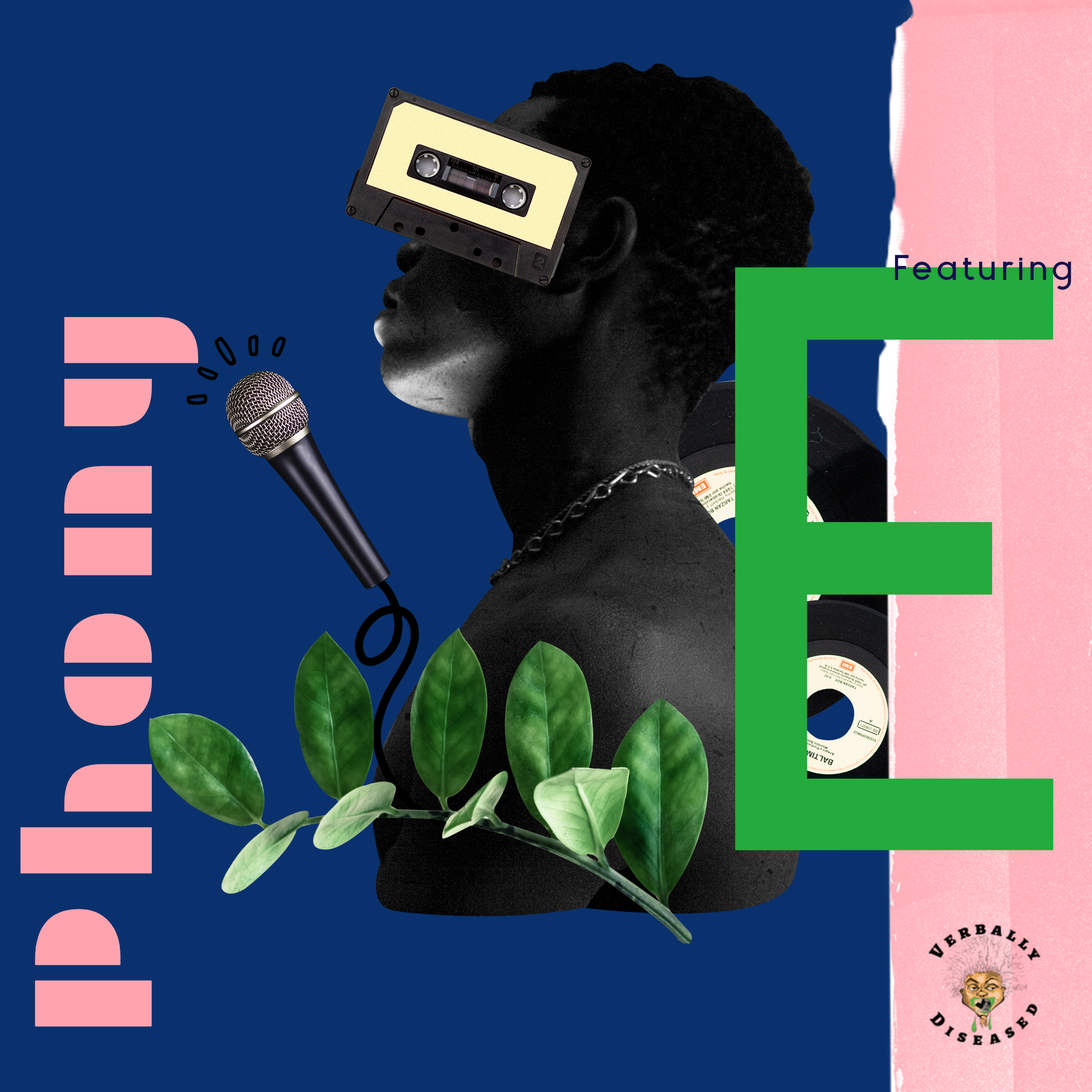 Album cover for “Phony” by E — produced by RaBiez, written by E. Thomas. Chicago hip-hop artwork with gritty urban feel, bold graffiti-style title, and raw street energy.